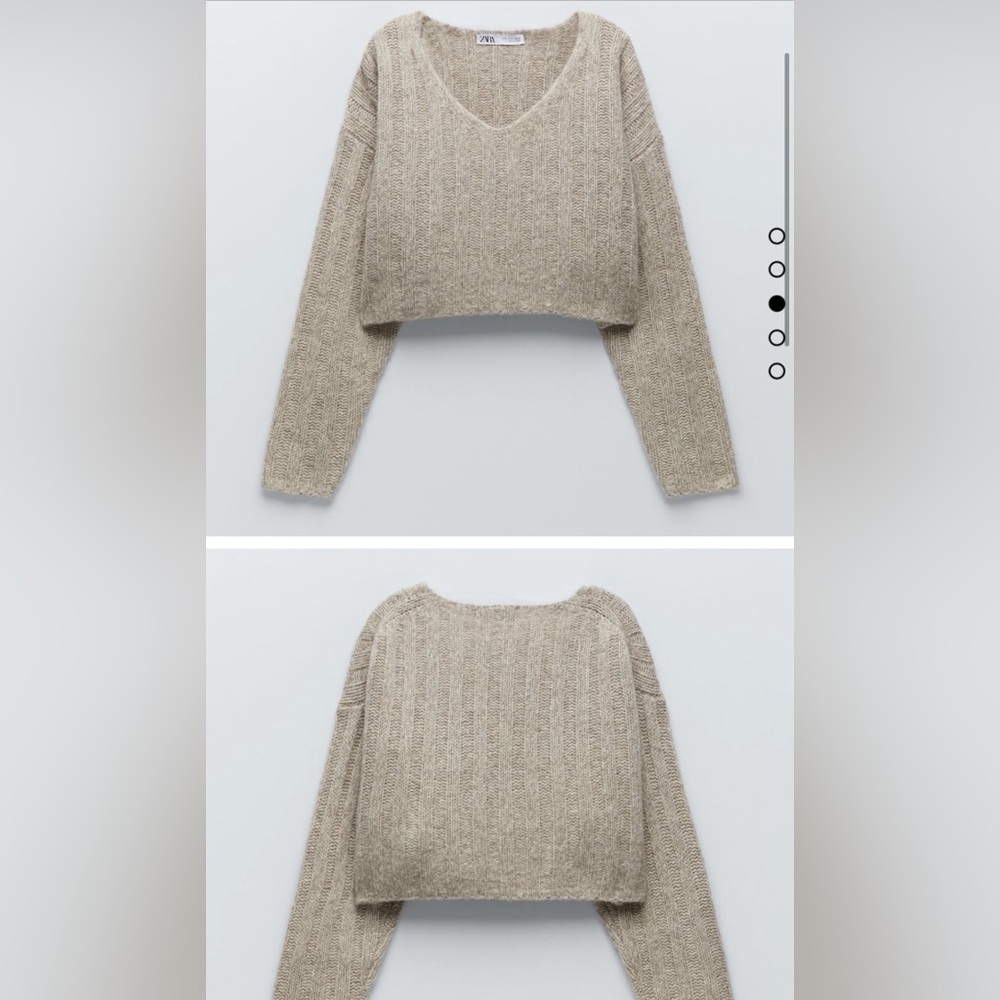 Zara Wool Blend Ribbed Sweater‎ Crop cropped